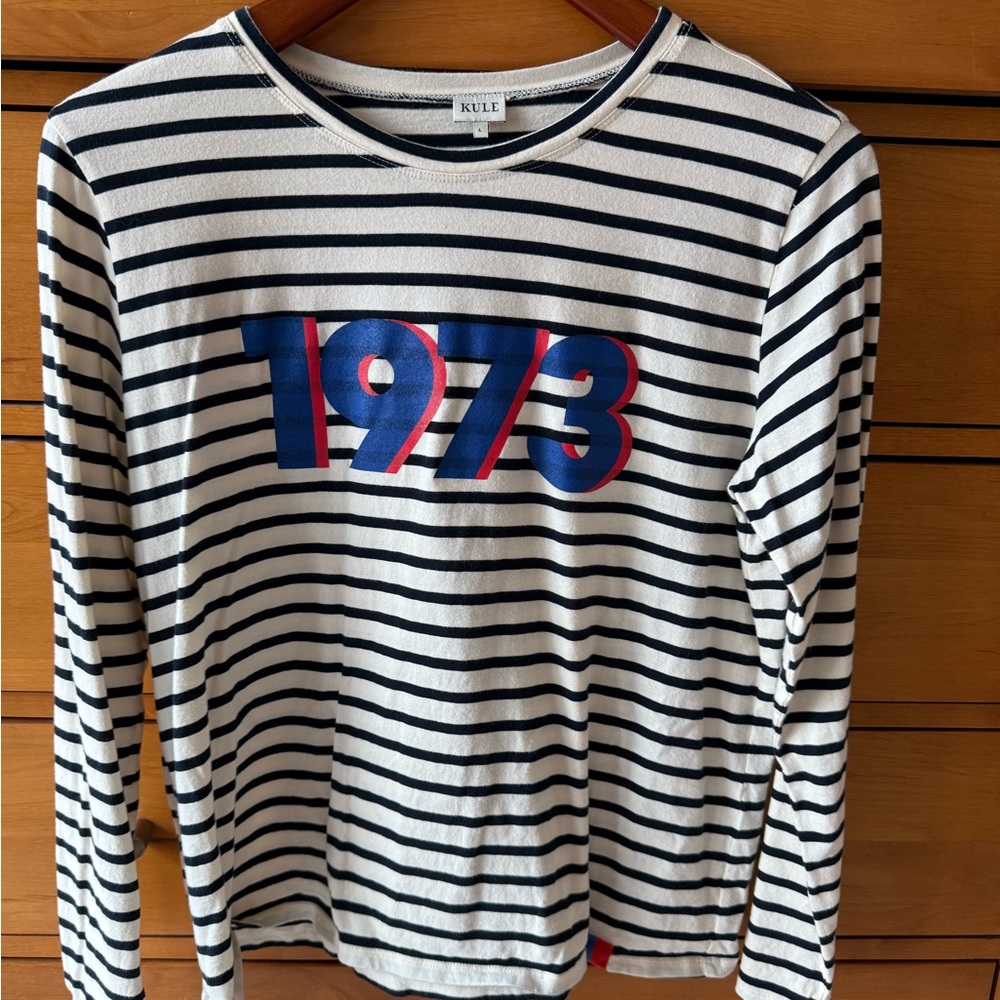 Kule Striped Shirt - Navy and White size L